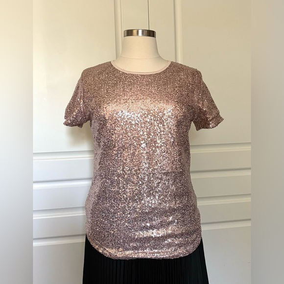 Rose Gold Sequin Tshirt - Picture 2 of 8